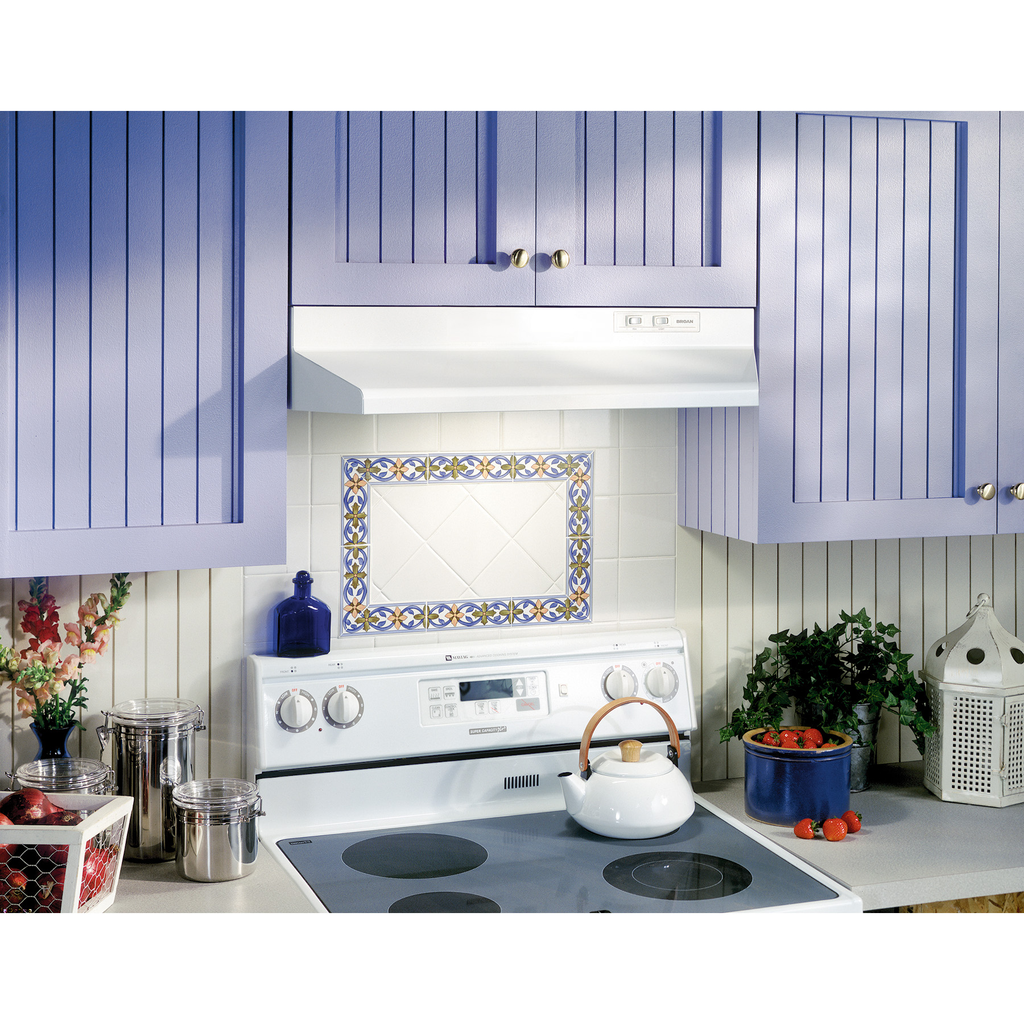 Broan 403001 2 Amp 120 Volt 30 x 17-1/2 x 6 Inch White Monochromatic Ducted Range Hood