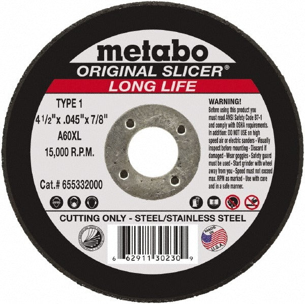 METABO Metabo 655322000 Cut-off Wheel 4 in 24 Grit Aluminum Oxide