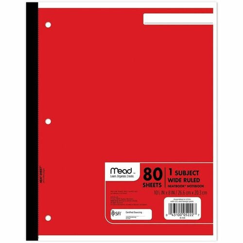 MEAD Bsc Preferred MEA05222 Wireless One-subject Notebook