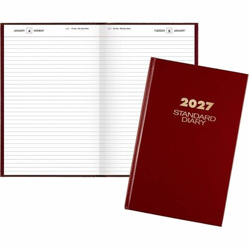 AT-A-GLANCE At-a-glance AAGSD37613 Daily Business Diary Red Vinyl