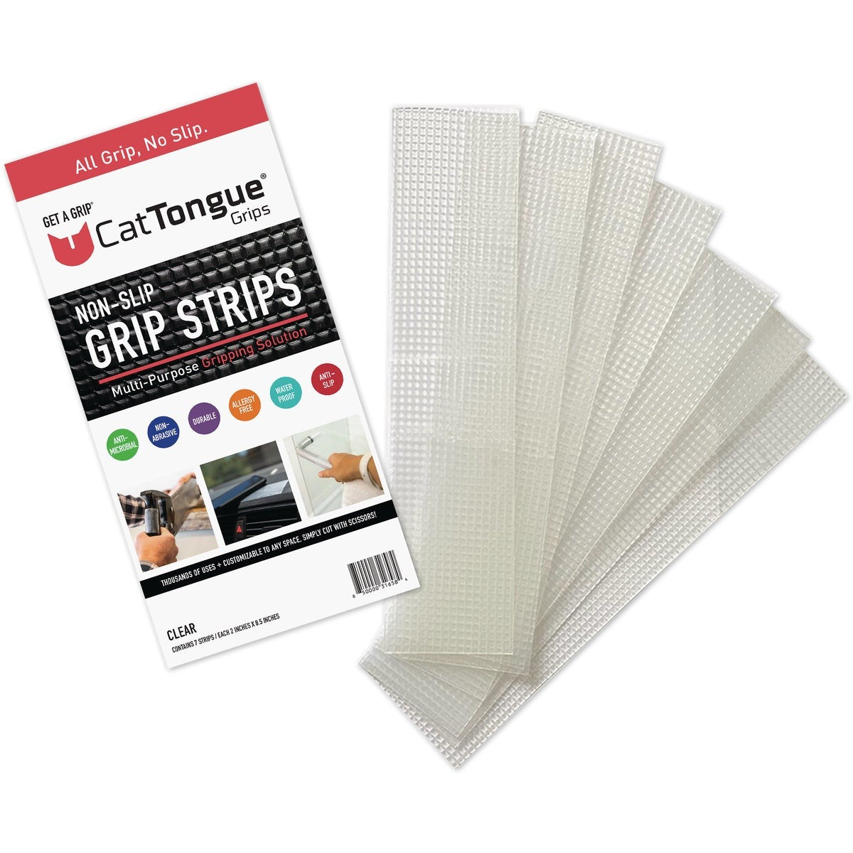 CATTONGUE GRIPS Cattongue Grips GS20-00165 Non-slip Grip Strips 7 Pack
