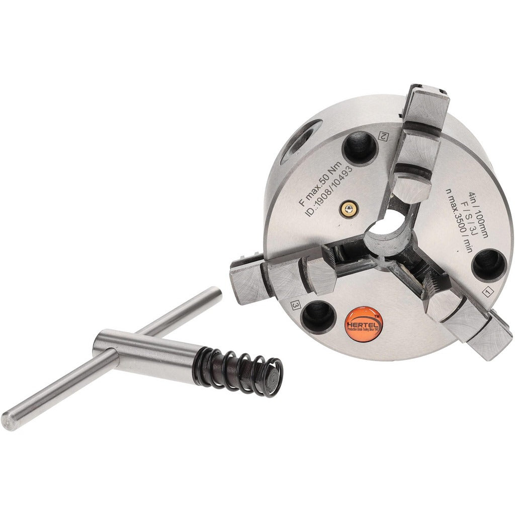 HERTEL Hertel 1-202-0401 3-jaw Lathe Chuck 4 Inch 3500 Rpm