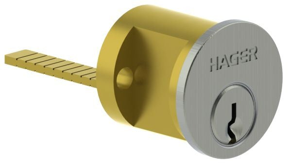 HAGER Hager Hinge 390126D Fixed Rim Cylinder Satin Chrome