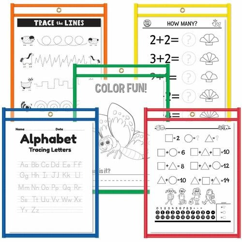 C-LINE C-line CLI40610 Dry-erase Reusable Pockets 9x12 10-pack