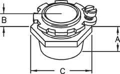 Steel Electric Products CHM75 3/4 Inch Zinc Plated Malleable Iron Insulated Throat Male Threaded Conduit Hub