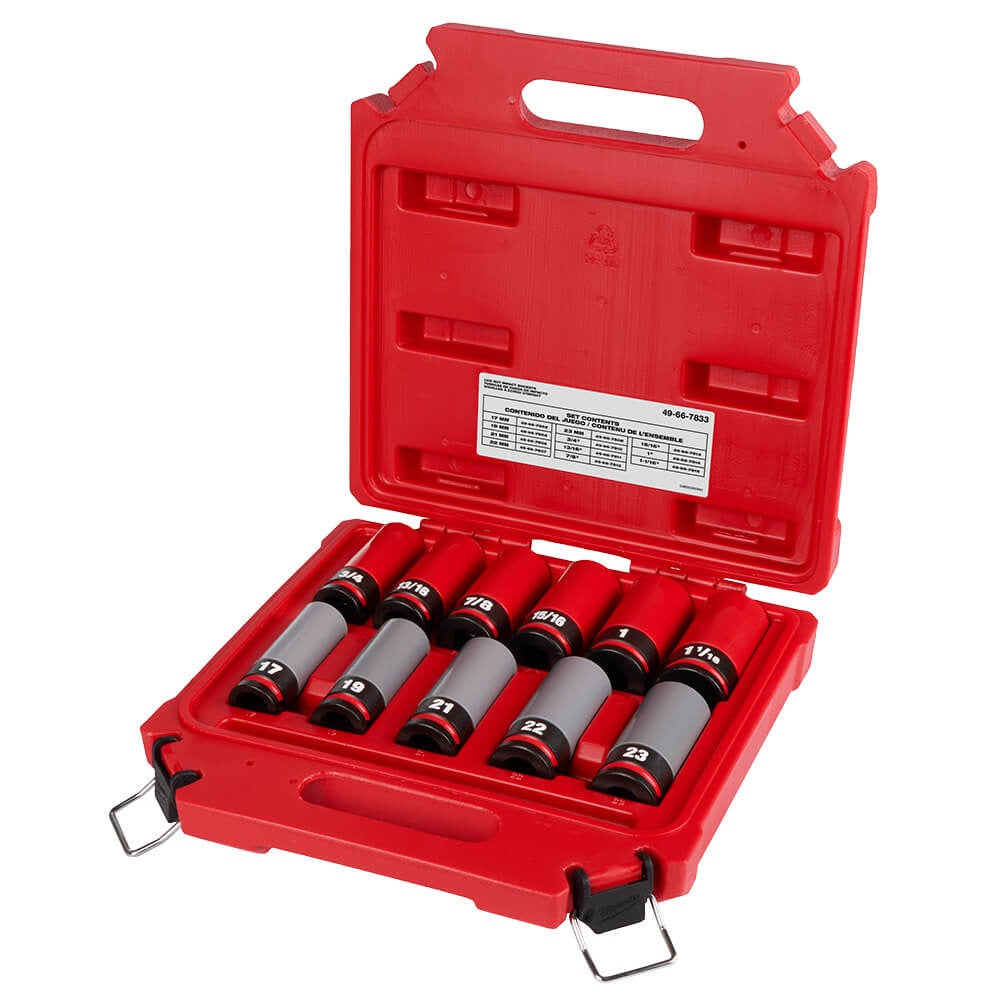 MILWAUKEE Milwaukee 49-66-7833 Shockwave Impact Duty 1/2 Drive SAE and Metric 11-Piece Lug Nut Wheel Socket Set