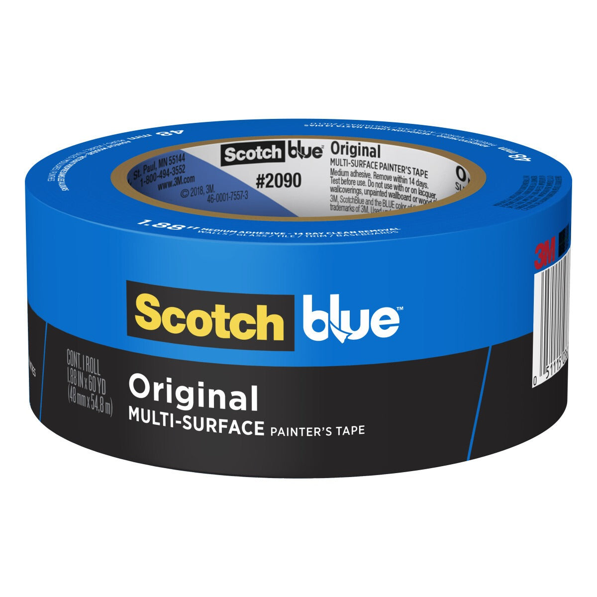 3M 3M 7100185121 ScotchBlue Original Painter's Tape 1.88 in x 60 yd (1 Roll) 2090-48NC