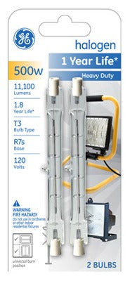 GE G E Lighting 85048 500W T3 Halogen Lamp R7s Base 2 Pack