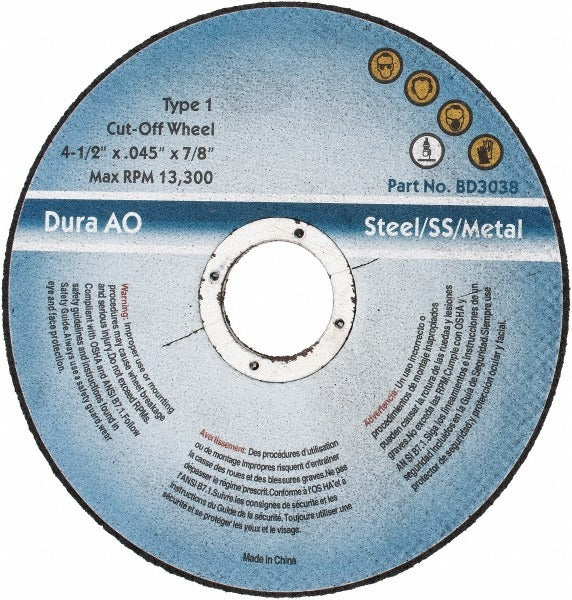 VALUE COLLECTION Value Collection BD3038 Type 1 Cutoff Wheel 4-1/2 in Aluminum Oxide