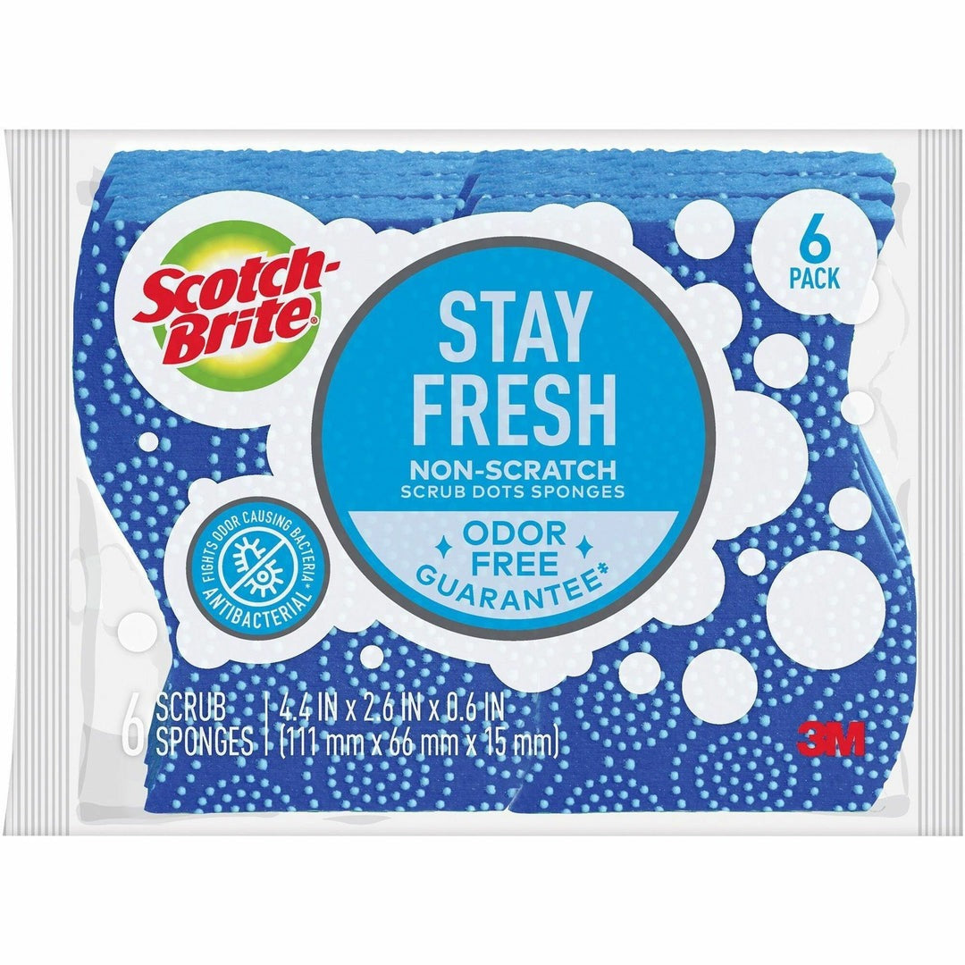 3M 3M MMM203064 Sponge Scrub Dot Nonscratch (6 Pack)