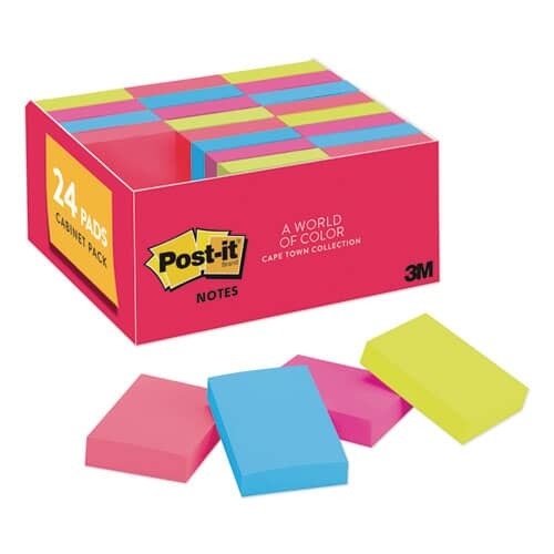 3M 3M MMM65324ANVAD Sticky note Cape Town collection (1.50 x 2 in. value pack) MMM65324ANVAD
