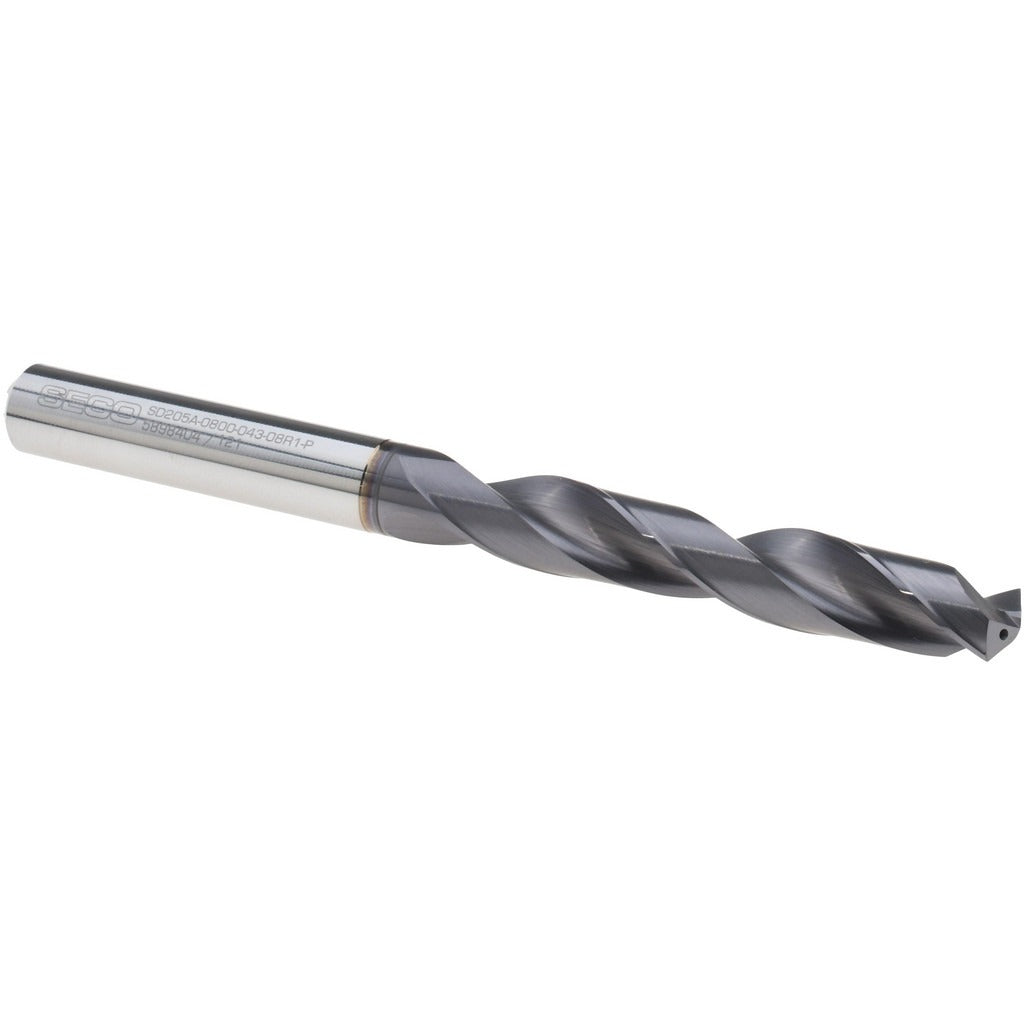 SECO TOOLS Seco 03046200 Solid Carbide Jobber Drill 8mm Tialn