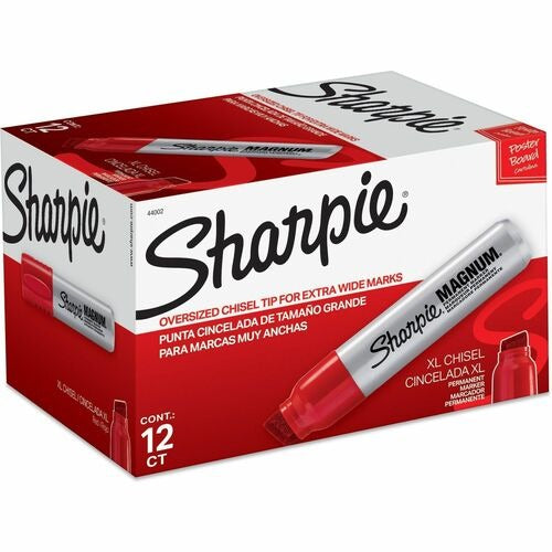 SHARPIE Newell Brands SAN44002BX Sharpie Magnum Marker Red Box 12