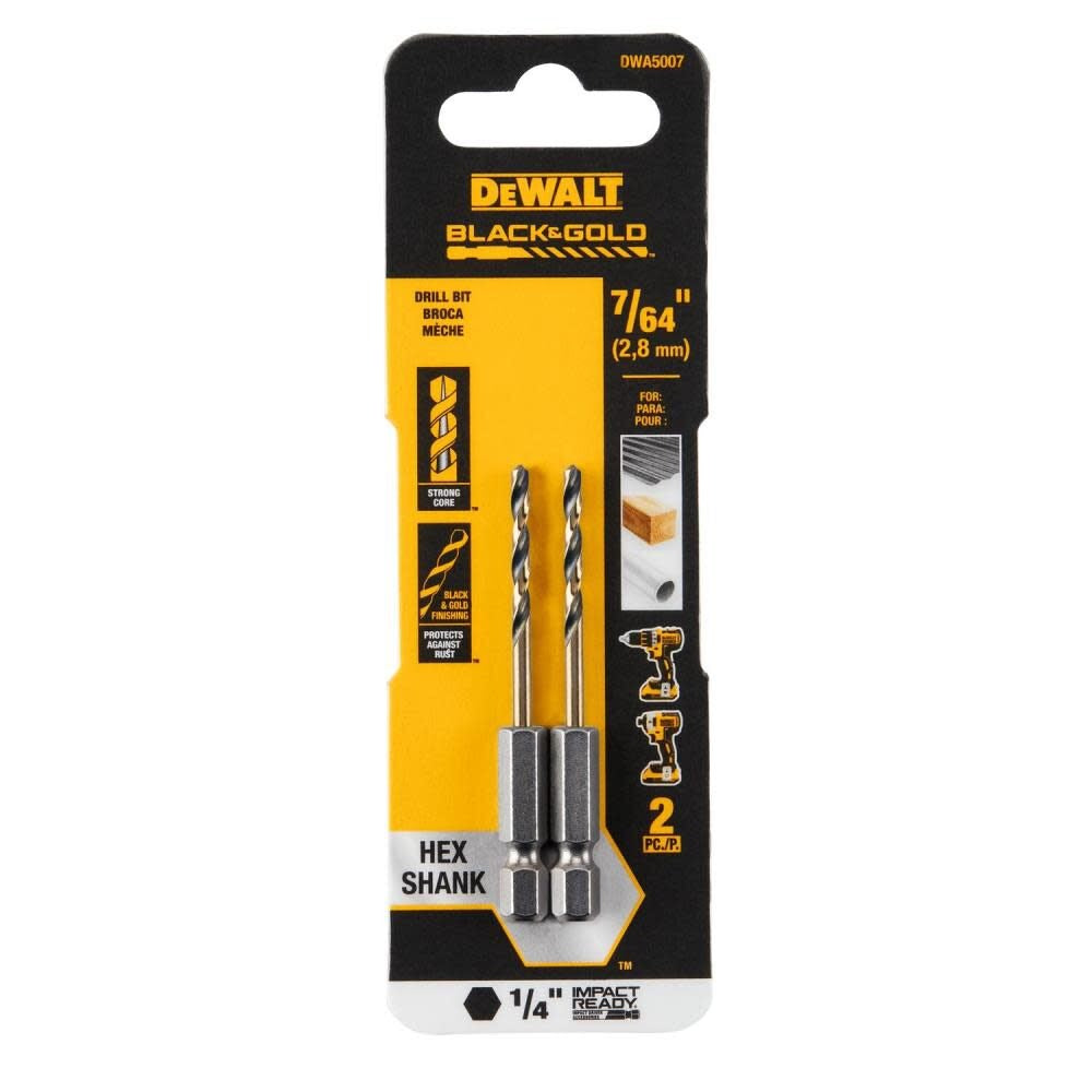 DEWALT Dewalt Accessories DWA5007 Drill Bit 7/64 in 2-piece 5 Pack