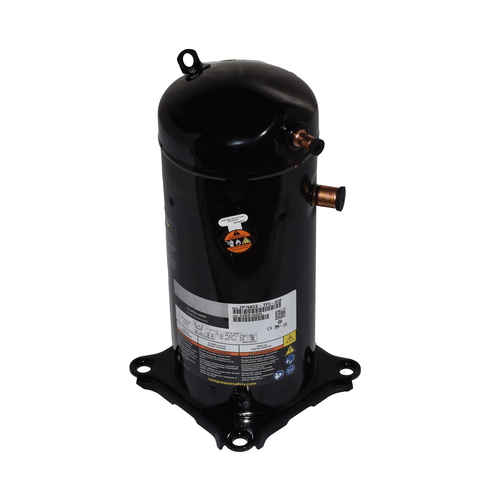 COPELAND Copeland ZP76KCE-TF5-830 Scroll Compressor 77,000 BTU (Hermetic) ICPZP76KCETF5830