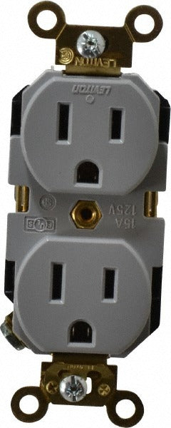 LEVITON Leviton 5262-GY Duplex Receptacle 15A 125V Nema 5-15R Gray