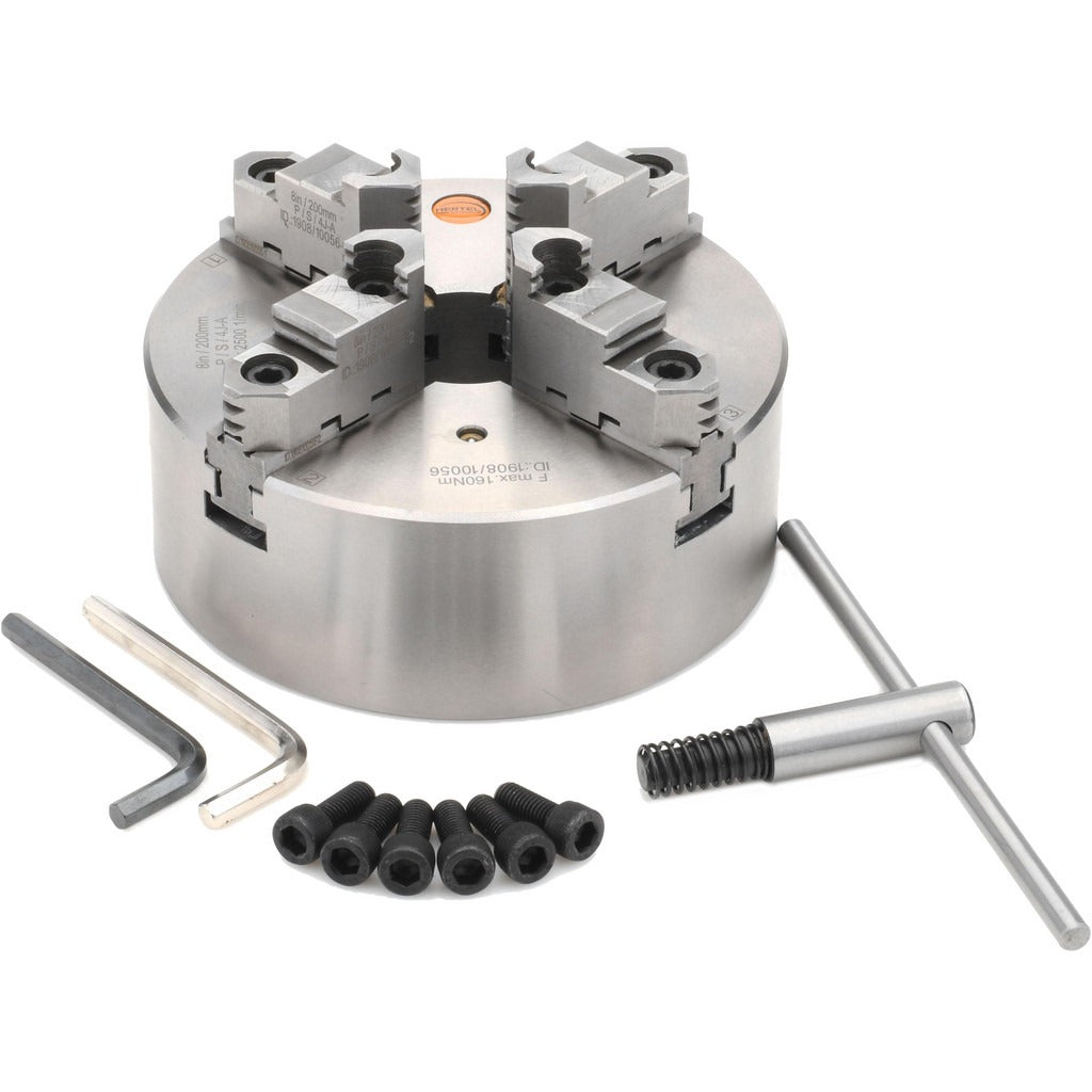 HERTEL Hertel 1-203-0800 4-jaw Lathe Chuck 8 Inch Plain Back