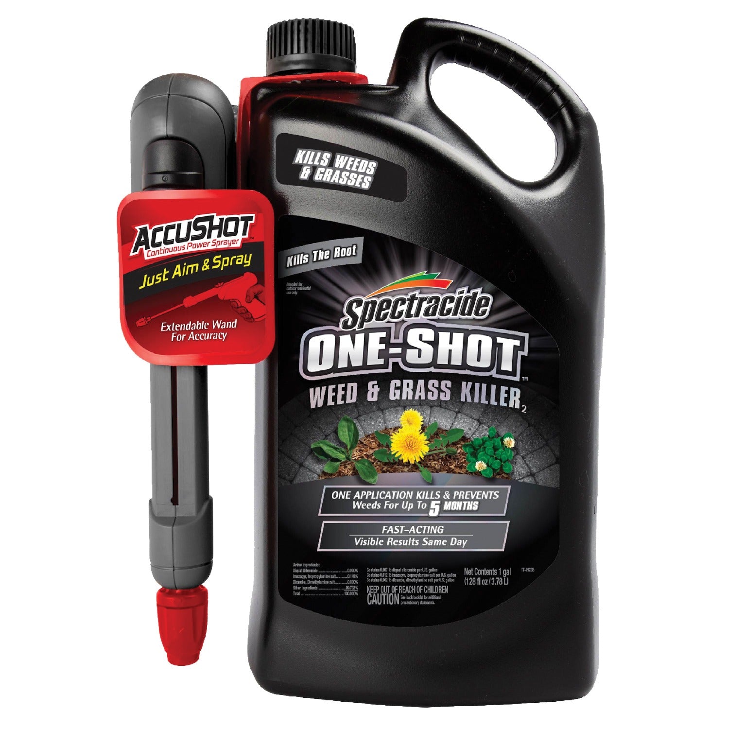 SPECTRACIDE Spectracide HG-97186 One-Shot Weed and Grass Killer 2 AccuShot Sprayer 1 gal