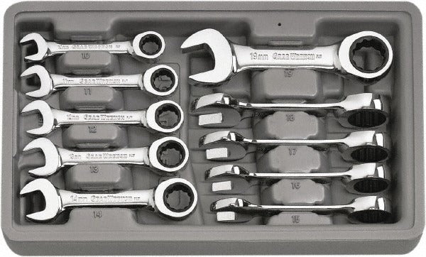 GEARWRENCH Gearwrench 9520D Ratcheting Combo Wrench Set 10 Pc Metric