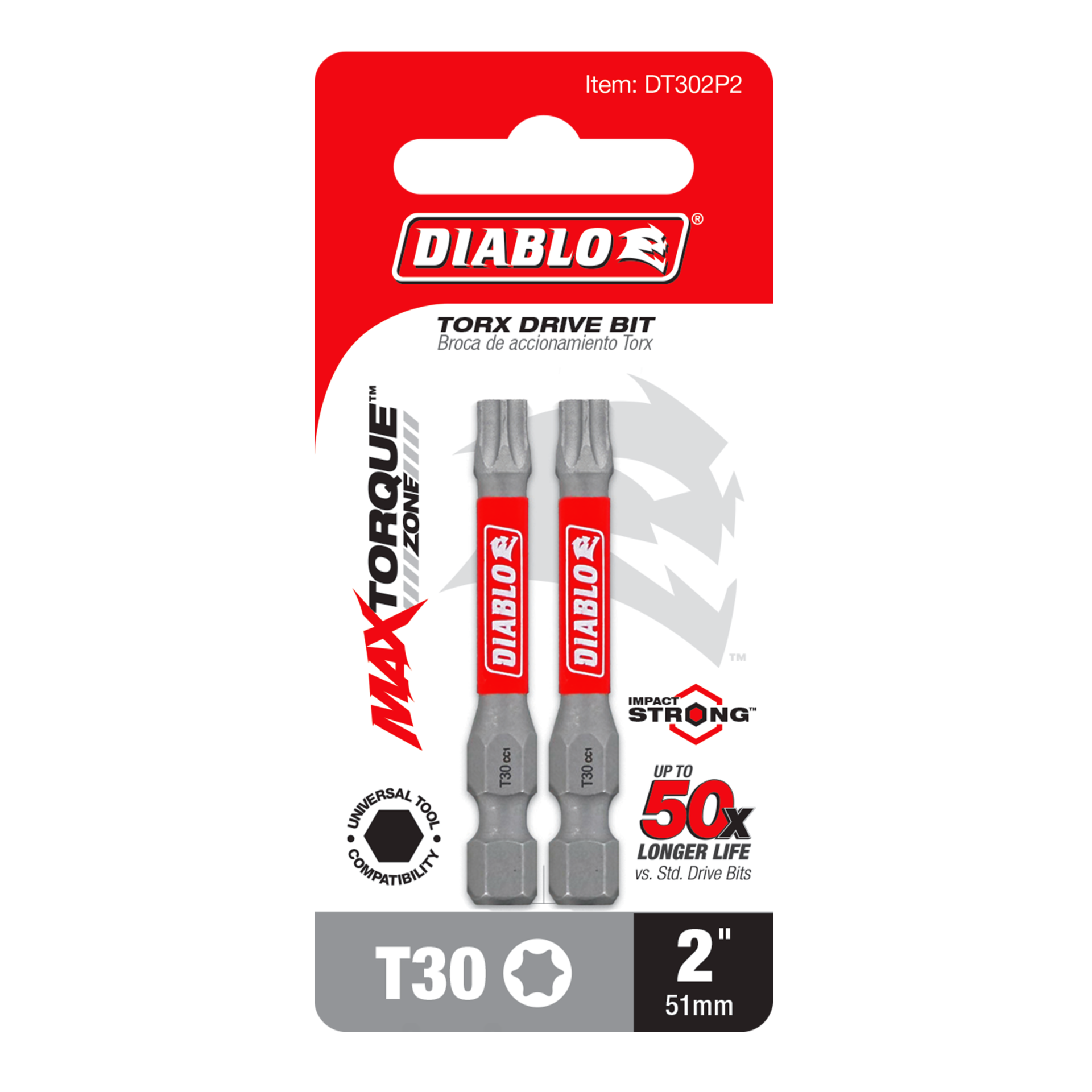 DIABLO Diablo DT302P2 2 inches #30 Torx Drive Bits (2-Pack)