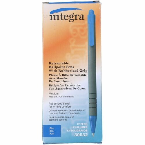 INTEGRA Integra ITA30032 Retractable Ballpoint Pen Blue Dozen 12