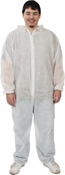 PRO-SAFE Pro-safe KM-CVL-NW-E-MED-WHITE Disposable Coveralls Medium