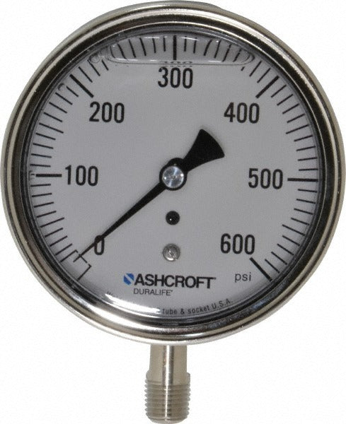 ASHCROFT Ashcroft 94491 Pressure Gauge 0-600 Psi 3.5 in Dial Npt