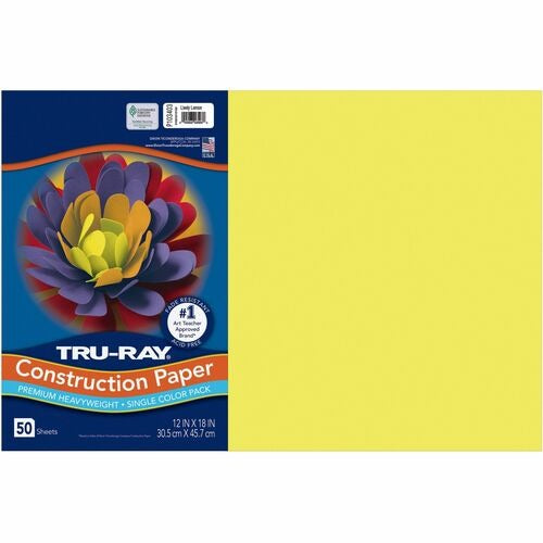 PACON Pacon PAC103403 Construction Paper 12x18 in Lovely Lemon 50 Pack
