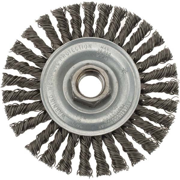 WEILER Weiler 94845 Knotted Wheel Brush 4 Inch Carbon Steel