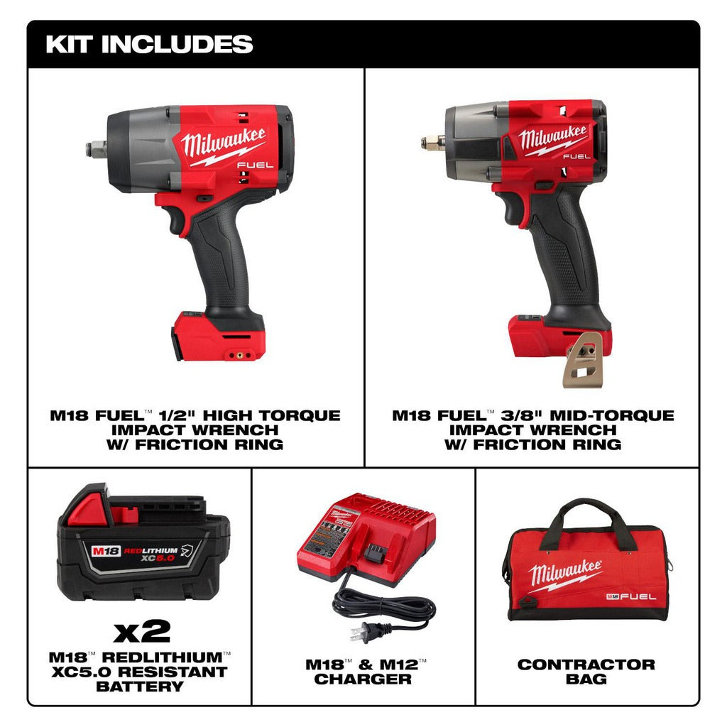 MILWAUKEE Milwaukee Tool 3010-22 Cordless Impact Wrench Kit 18V