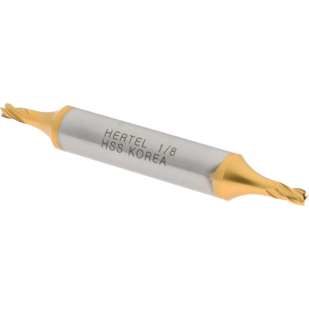 HERTEL Hertel E899921316 Square End Mill 0.125 in 4 Flute Hss Tin