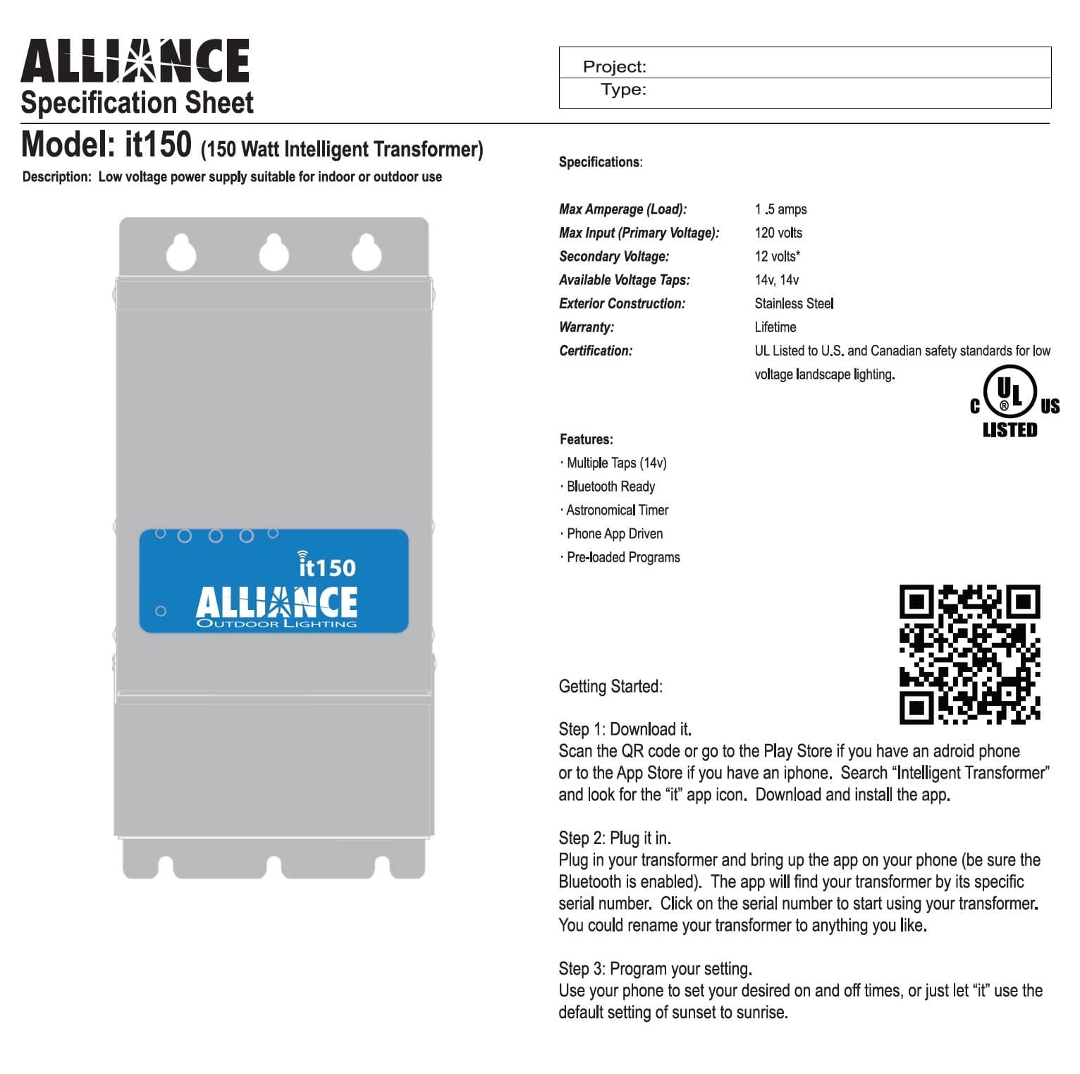 ALLIANCE Alliance IT2-150 Intelligent Transformer 150W (3 zones)