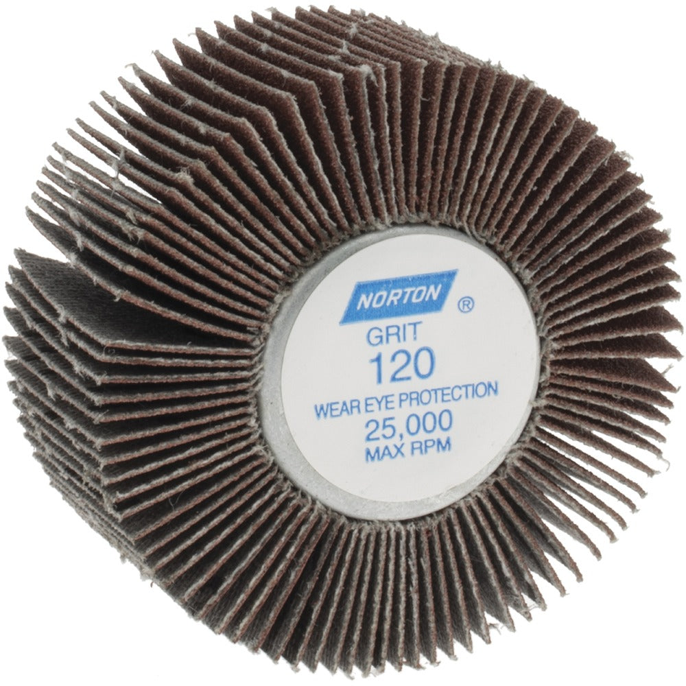 NORTON Norton 63642502648 Mounted Flap Wheel 120 Grit Aluminum Oxide
