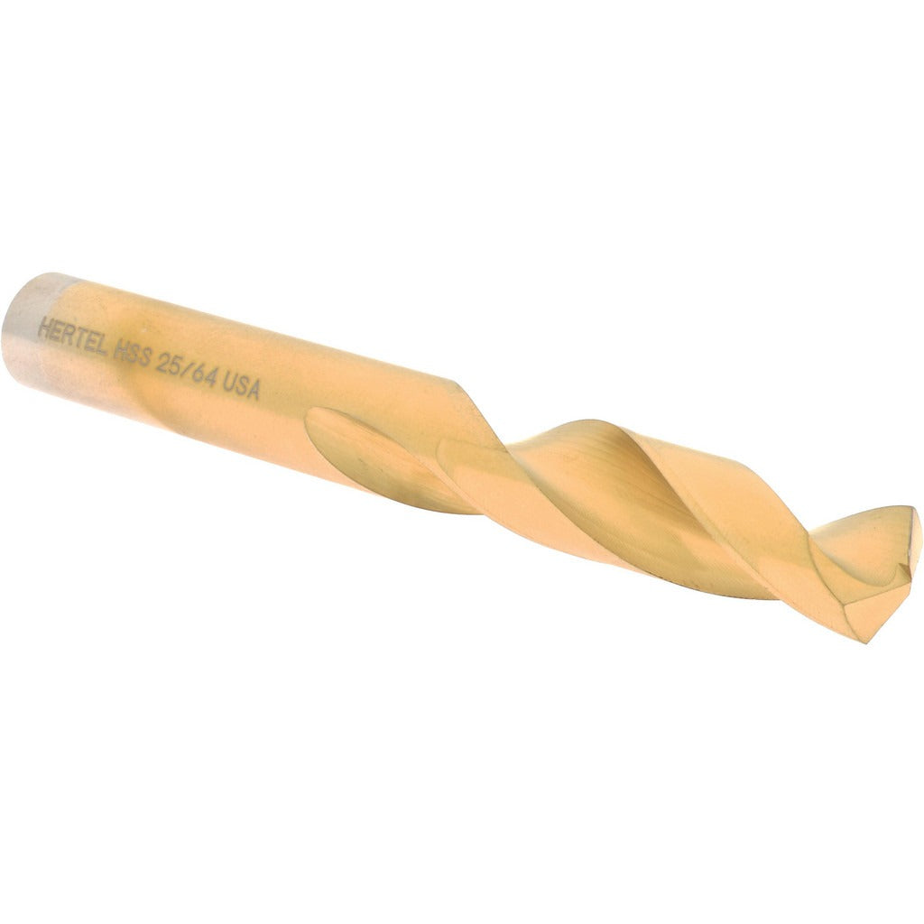 HERTEL Hertel 2386886 Screw Machine Drill Bit 25/64 in Hss Tin