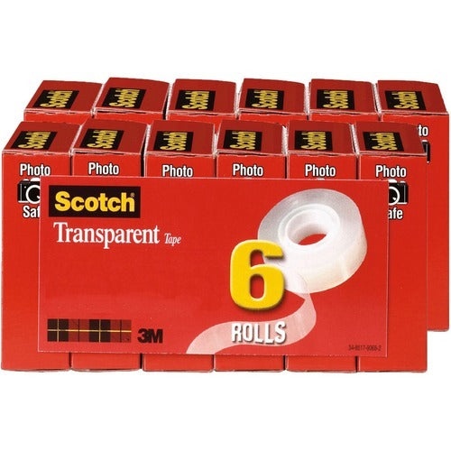 3M 3M MMM6006PKBD Transparent Office Tape Bundle of 6