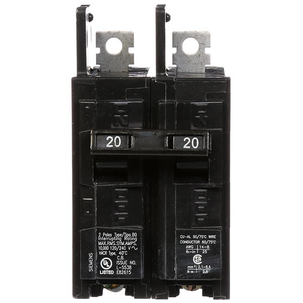 SIEMENS BQ2B020 CIRCUIT BREAKERS