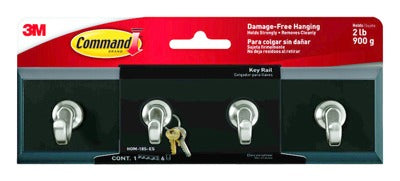 3M 3M HOM-18S-ES Adhesive Key Rail Hooks Slate 8 Inches