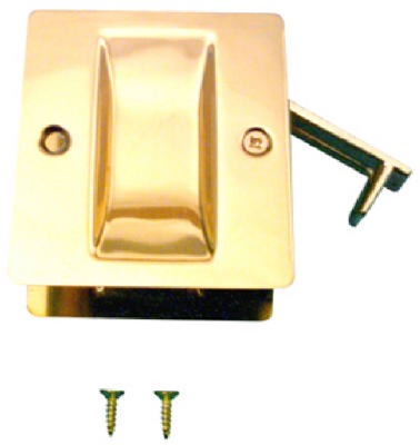 PRIME-LINE Prime Line Products N 6770 Pocket Door Pull Polished Brass