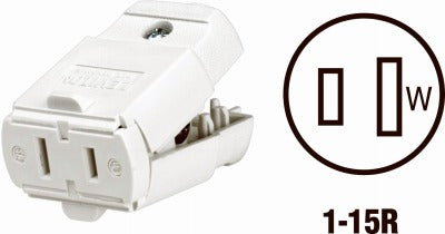 LEVITON Leviton Mfg Co 016-00102-0WP White Cord Connector 15A