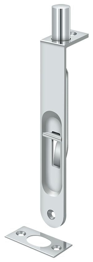 DELTANA Deltana 6FBR26 Flush Bolt Heavy Duty Round 6 in Bright Chrome