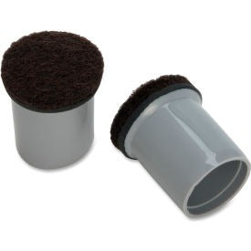 LORELL Lorell 49323 Replacement Chair Tips with Felt Gray 16 Pack