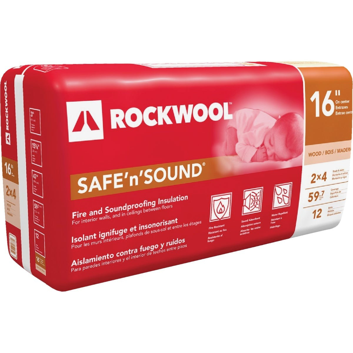 ROCKWOOL Rockwool RXSS31525 Stone Wool Acoustic Insulation Batts