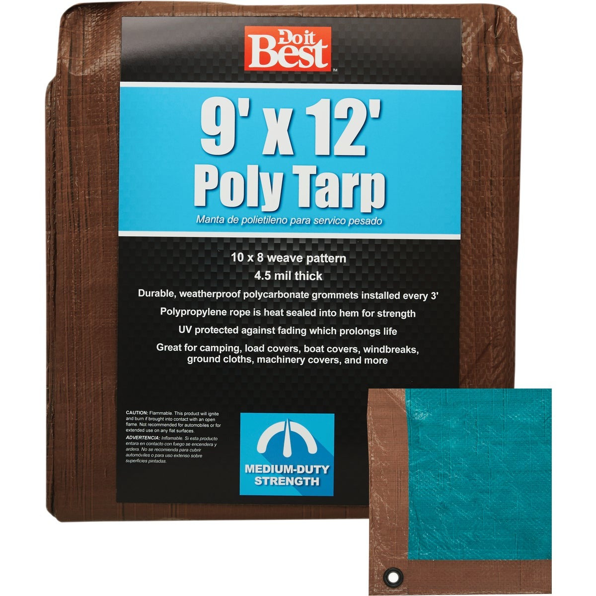 BSC PREFERRED Bsc Preferred 764353 Medium Duty Tarp 9x12 Ft