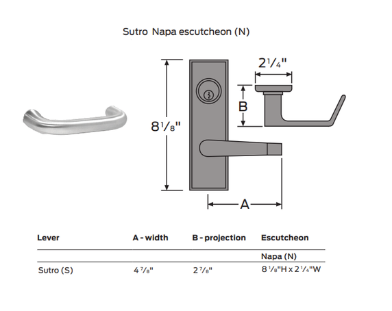 FALCON Falcon MA571P SN 626 Dormitory or Exit Mortise Lock (1 Pack)