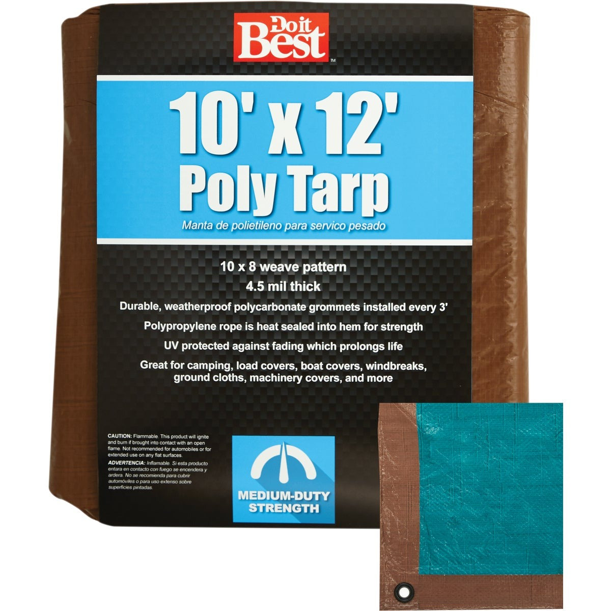BSC PREFERRED Bsc Preferred 764361 Medium Duty Poly Tarp 10x12 Ft