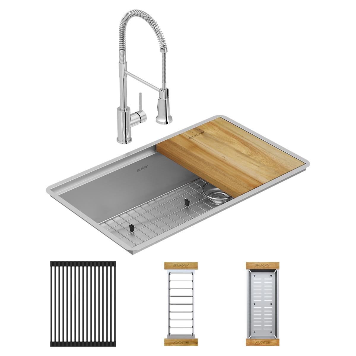 BSC PREFERRED Bsc Preferred ECTRU30169RTFCW Undermount Workstation Sink
