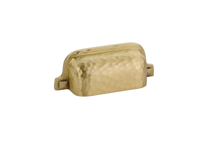 EMTEK Emtek 86049US4 Hammered Bin Cabinet Pull Satin Brass