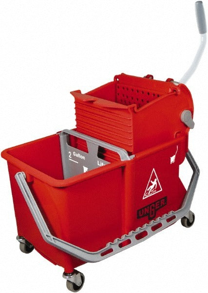 UNGER Unger COMSR 16 Qt Double Compartment Plastic Pail Red