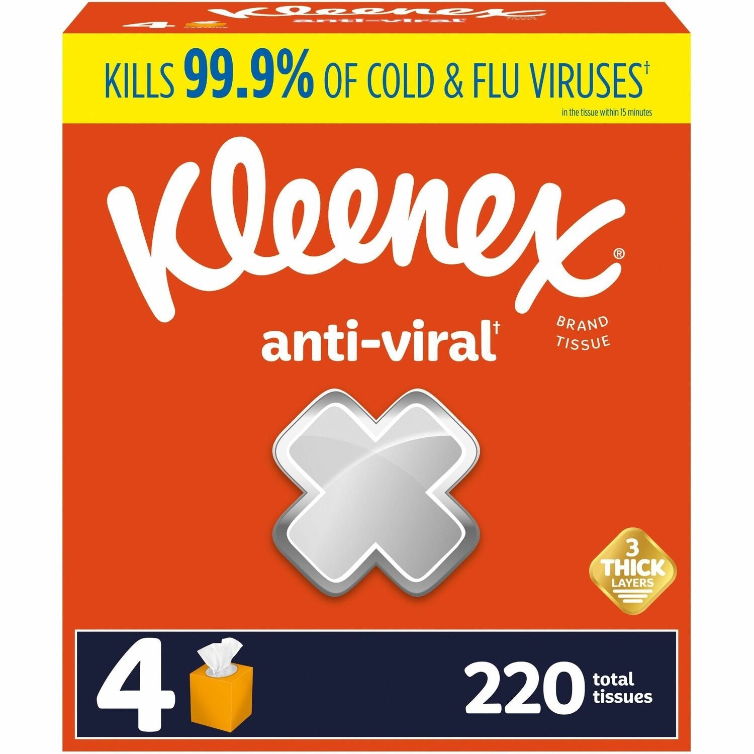 KIMBERLY-CLARK Kimberly-Clark KCC54506CT Kleenex anti-viral facial tissue (12/Carton) 54506CT