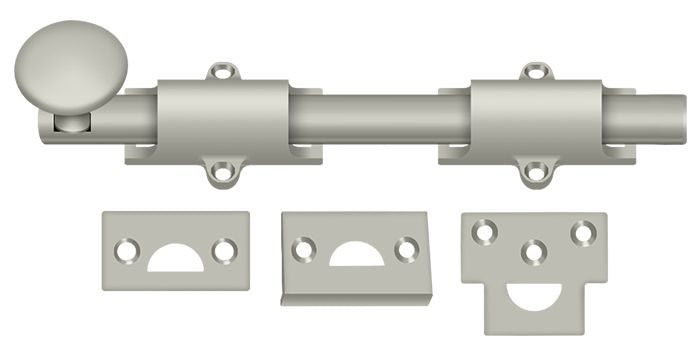 DELTANA Deltana 8SB15 Surface Bolt Heavy Duty 8 Inches Satin Nickel